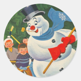 Frosty op Schaatsen Ronde Sticker