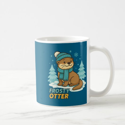 Frosty Otter Winter Charm Art Long Sleeve  Koffiemok (Rechts)