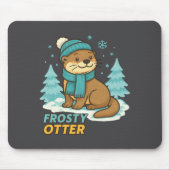 Frosty Otter Winter Charm Art Long Sleeve  Muismat (Voorkant)