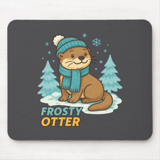 Frosty Otter Winter Charm Art Long Sleeve  Muismat (Voorkant)