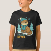 Frosty Otter Winter Charm Art Long Sleeve  T-shirt (Voorkant)