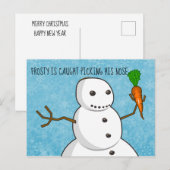 Frosty pakt zijn neus op feestdagenkaart (Voorkant / Achterkant)