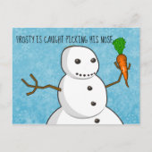 Frosty pakt zijn neus op feestdagenkaart (Voorkant)