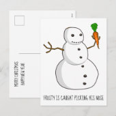 Frosty pakt zijn neus op feestdagenkaart (Voorkant / Achterkant)