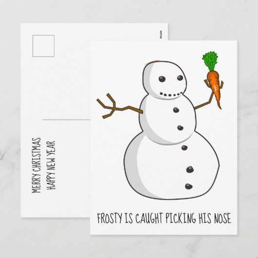 Frosty pakt zijn neus op feestdagenkaart (Voorkant / Achterkant)