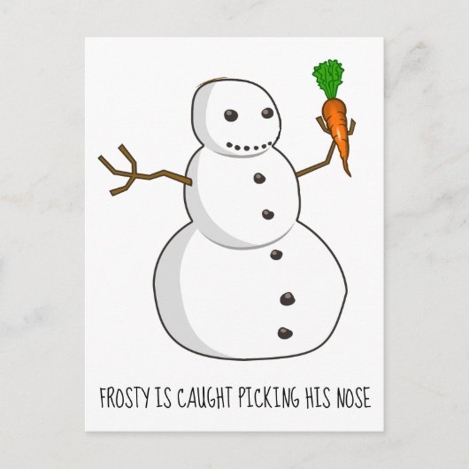 Frosty pakt zijn neus op feestdagenkaart (Voorkant)