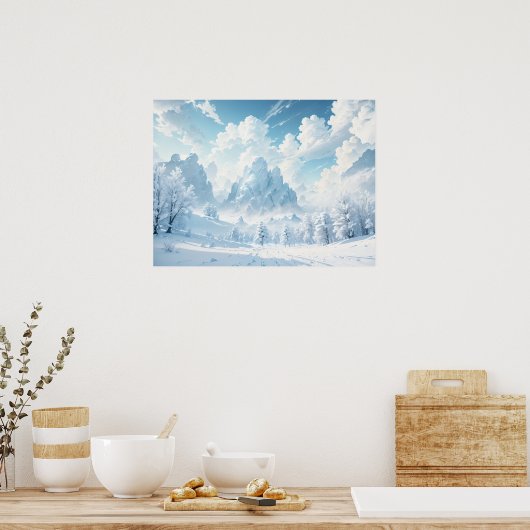 Frosty Peaks: Winter Wonderland Poster (Keuken)