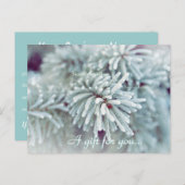 Frosty Pine Bough Holiday Cadeft Certificate Briefkaart (Voorkant / Achterkant)