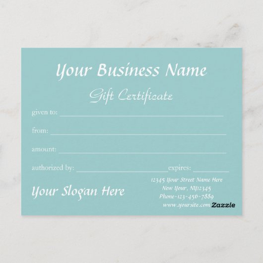 Frosty Pine Bough Holiday Cadeft Certificate Briefkaart (Achterkant)