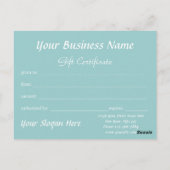 Frosty Pine Bough Holiday Cadeft Certificate Briefkaart (Achterkant)