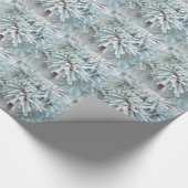 Frosty Pine Bough Holiday Gift Wrap Cadeaupapier (Hoek)