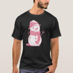 Frosty Pink Christmas Snowman T-shirt<br><div class="desc">Frosty Pink Christmas Snowman, Pink Christmas T-Shirt, Pink Christmas Costume, Pink Christmas Outfit, Pink Christmas Funny Ideas, Pink Christmas Ideas Thanksgiving Pink Christmas Decor pastel Christmas Pink Christmas Holiday Theme Pink Christmas Tree feestelijke roze kerstboom feestelijke roze ornamenten blush vakantieseizoen roze kerstvibes Kerst in roze pastel vakantie decoraties roze winterwonderland...</div>