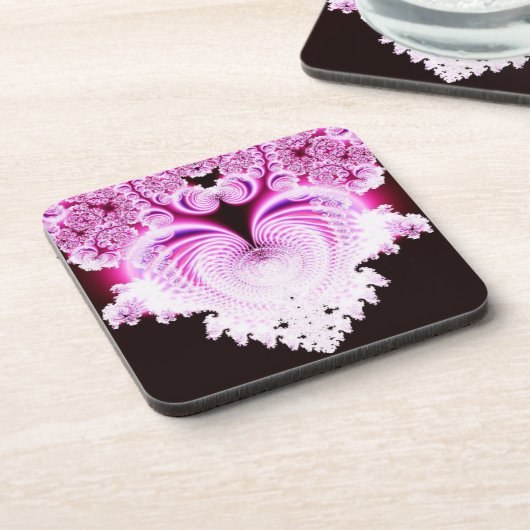 Frosty Pink Heart Onderzetter (Linkerzijde)