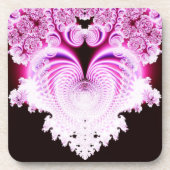 Frosty Pink Heart Onderzetter (Voorkant)