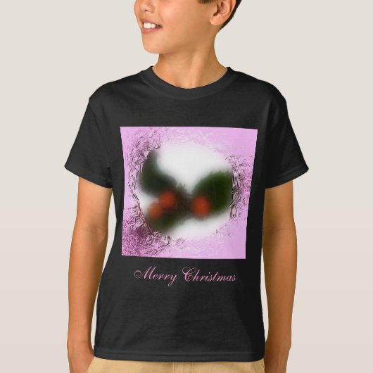 Frosty Pink Holly T-shirt (Voorkant)