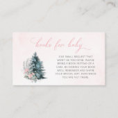 Frosty Pink Winter Books for Baby Baby Shower Informatiekaartje (Voorkant)