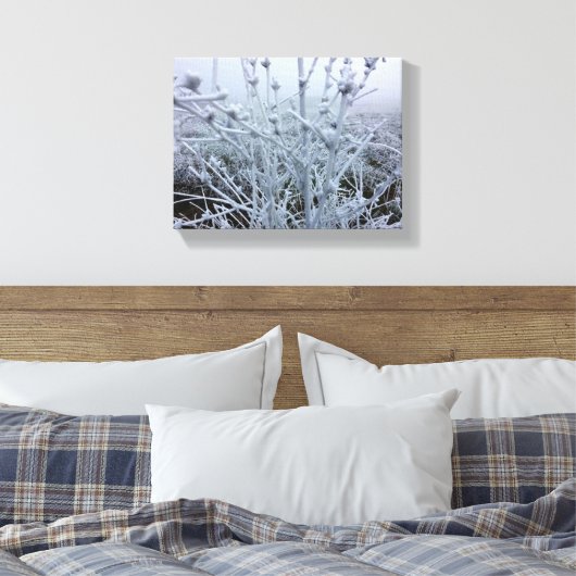 Frosty Planten Winter Landschap Canvas Afdruk (Insitu (Slaapkamer))