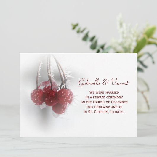 Frosty Red Berries huwelijk/aankondiging van de sl Aankondiging (Staand voorkant)