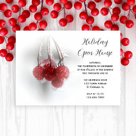 Frosty Red Berries Vakantie Open Huis Feest Kaart