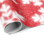 Frosty red North Pole sneeuwvlokken | sneeuw Cadeaupapier (Rol Hoek)