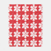 Frosty red North Pole sneeuwvlokken | sneeuw Fleece Deken (Voorkant)