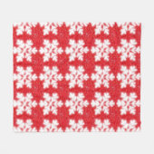 Frosty red North Pole sneeuwvlokken | sneeuw Fleece Deken (Voorkant (Horizontaal))