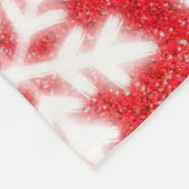 Frosty red North Pole sneeuwvlokken | sneeuw Fleece Deken (Hoek)