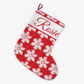 Frosty red North Pole sneeuwvlokken | sneeuw Grote Kerstsok (Voorkant (Hangend))