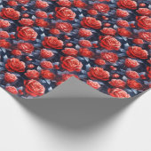  Frosty Red Roses 's nachts Cadeaupapier (Hoek)