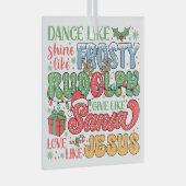 Frosty, Rudolph, Santa en Jezus Glas Ornament (Voorkant Rechts)