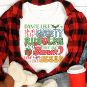 Frosty Rudolph Santa Jesus Christelijke kerst Tri-Blend Shirt