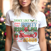 Frosty Rudolph Santa Jesus Christelijke kerst Tri-Blend Shirt
