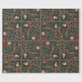 Frosty Rudolph Santa Jesus Vrolijk Kerstfeest Scha Cadeaupapier (Vlak)