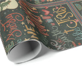 Frosty Rudolph Santa Jesus Vrolijk Kerstfeest Scha Cadeaupapier (Rol Hoek)