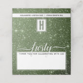 FROSTY Rustic Sage Groene Waterverf Monogram Plaatskaartje (Buitenkant ongevouwen)