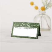 FROSTY Rustic Sage Groene Waterverf Monogram Plaatskaartje (Voorkant)