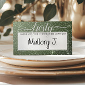 FROSTY Rustic Sage Groene Waterverf Monogram Plaatskaartje