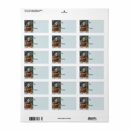 Frosty Santa Gift Label (Full Sheet)