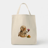 Frosty - Schattigee sneeuwman dokter met macarons Tote Bag (Achterkant)