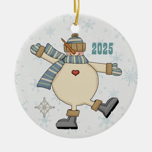 Frosty Sneeuwman Speelt in Snow Keepsake Ornament (Voorkant)