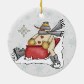Frosty Sneeuwman Speelt in Snow Keepsake Ornament (Achterkant)