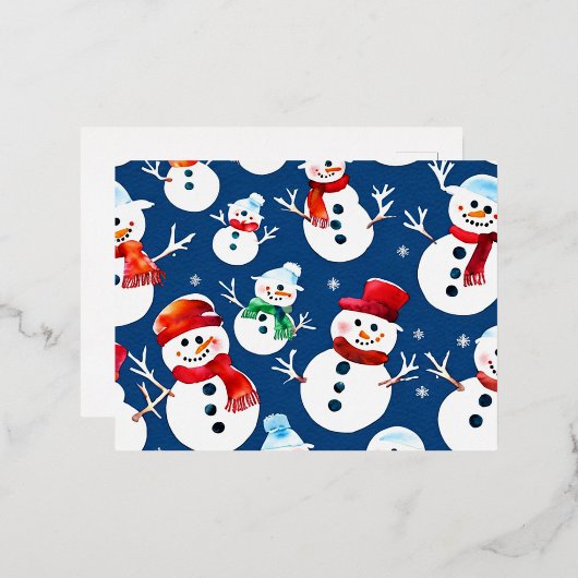 Frosty Sneeuwmannen Kerst Kaart (Voorkant / Achterkant)