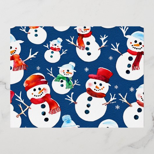 Frosty Sneeuwmannen Kerst Kaart (Voorkant)