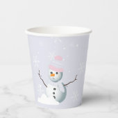 Frosty sneeuwvlokken sneeuwpop Verjaardagsfeest Papieren Bekers (Voorkant)