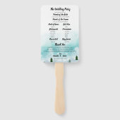 Frosty Sneeuwvlokken Winter Trouwprogramma Handwaaier (Achterkant)