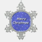 Frosty Snow 3D Merry kerst Tin Sneeuwvlok Ornament (Voorkant)