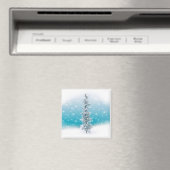 Frosty Snow Scene Pine Tree Snowflakes Magneet (Insitu (Vaatwasser))