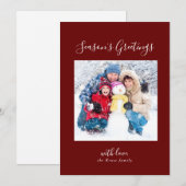 Frosty Snow White Family Foto Sason's Greetings Feestdagenkaart (Voorkant / Achterkant)