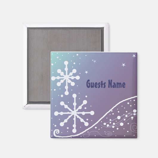 Frosty Snowflake Place Holder Magneet (Voorkant / Achterkant)