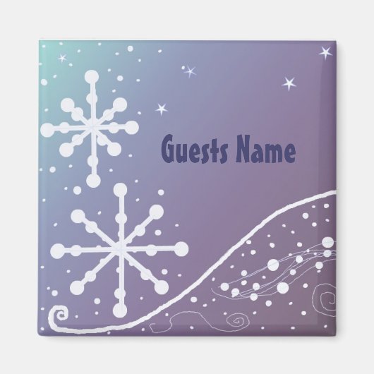 Frosty Snowflake Place Holder Magneet (Voorkant)